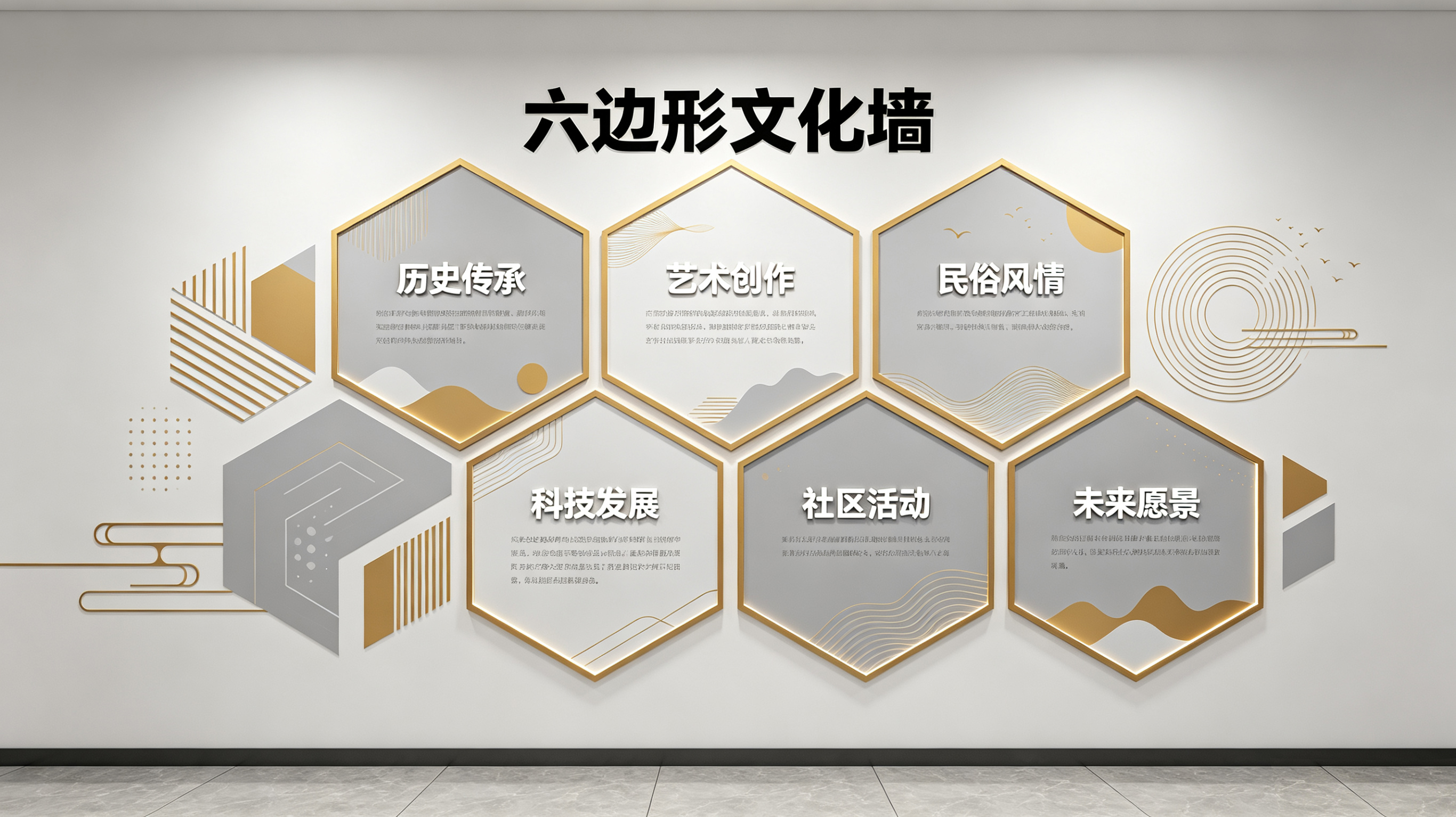 寻乌企业文化墙 | 六边形信息美学